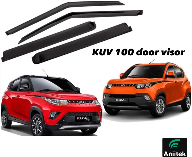 ANiiTEK For Rear, Front Wind Deflector(Tinted MAHINDRA KUV100, KUV100 mFALCON G80 K6 Plus)