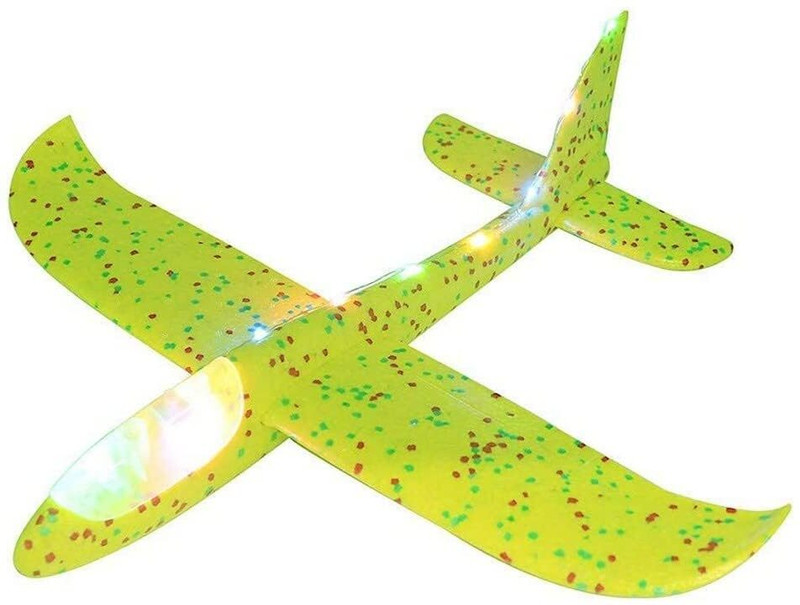 Toyoos Suspended Hand Throw Flying Glider Foam Airplane/Helicopter Ideal Outdoor Toy for Kids Wind Spinner(Multicolor)
