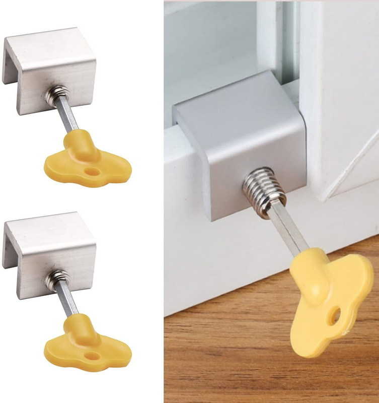 Glixon Aluminium Chrome Window Lock(Multicolor)