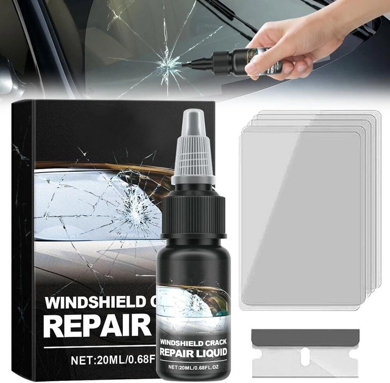 Flawls HNS New Car Windshield Glass Crack Repair Kit – DIY Chip Fix Resin Tool -1 PACK Windshield Repair Kit