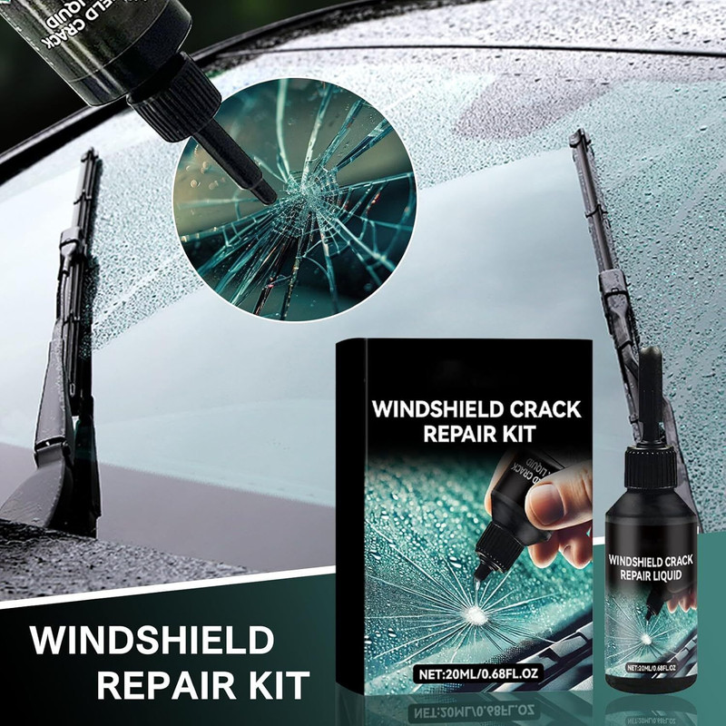 EUROGLASSGO Windshield Repair Kit for Repairing Cracks, Chips and Scratches -1 PACK Windshield Repair Kit