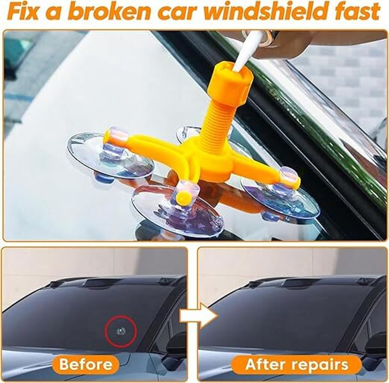DWARKASH Car Glass Crack Fix Kit Windshield Repair Kit