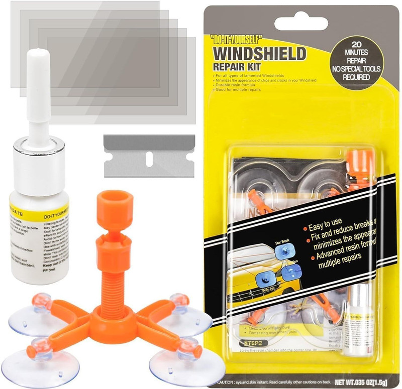EREXA Car Glass Repair Kit | Fix Chips, Cracks, Bulls-Eye, Star & Nicks Windshield Repair Kit