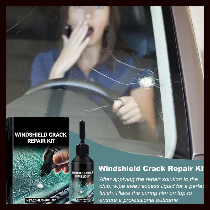 GoCLICK New_Car Windshield Crack Repair Fluid Upgraded Glass Quick and Easy Windshield Repair Kit