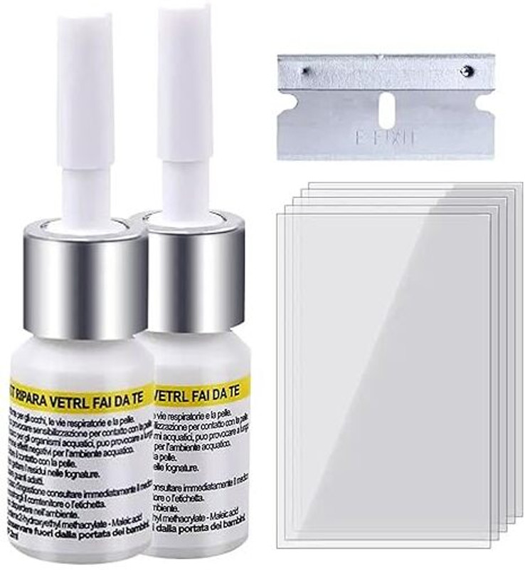 DWARKASH Windshield Repair Kit for Chips and Cracks – Easy to Use Resin Repair Windshield Repair Kit