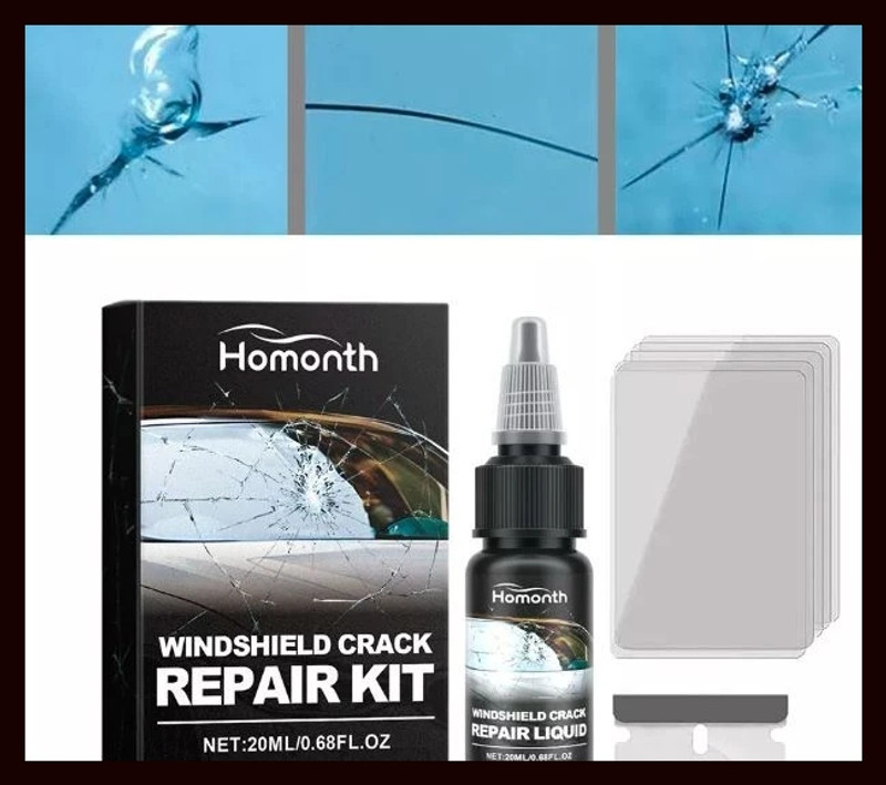 CRACKWIND FK_Car Glass Repair Kit, Crack Repair Kit, Glass Repair Fluid Quick Fix Windshield Repair Kit