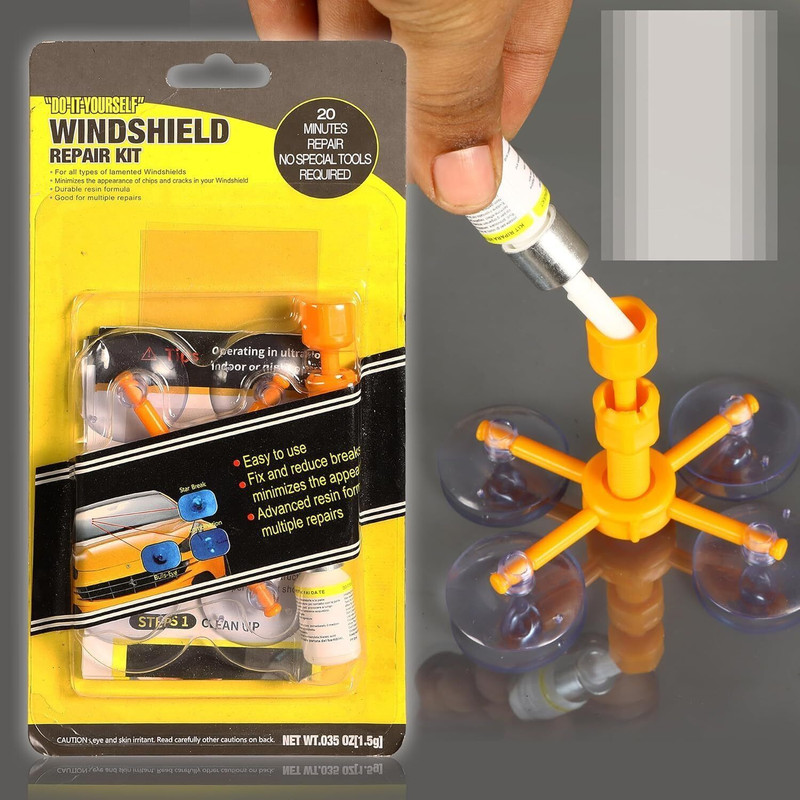 ICEPERA Glass Crack Repair Kit | Car Windshield Chip & Bulls-Eye Fix DIY Tool11 Windshield Repair Kit