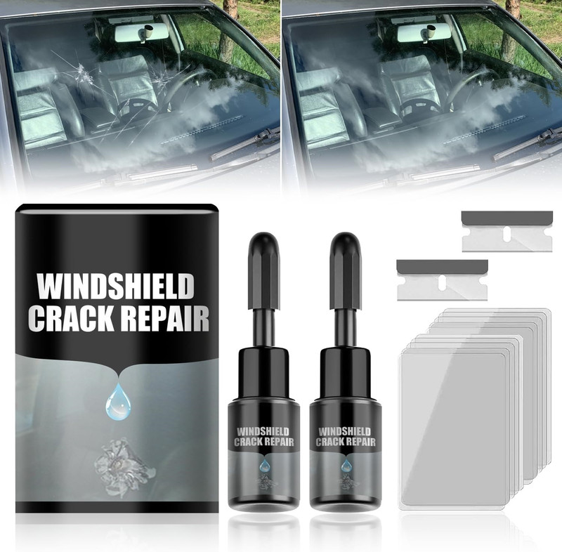 Bullseye Windshield Crack Repair Kit For Fixing Chips, Glass Repair (Pack 2) Windshield Repair Kit