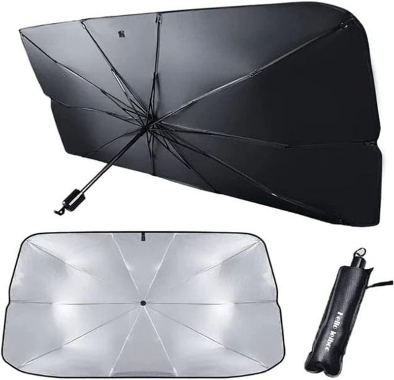 YELURI PRODUCTS Windshield Sun Shade Umbrella for Car | 56 x 31 inch | UV & Heat Protection Windshield Repair Kit