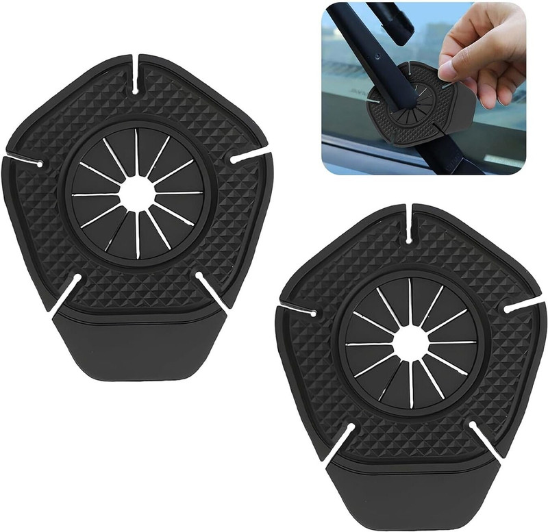 silkyfit 2Pcs Car Wiper Arm Hole Silicone Protector Pads, Anti-Dust Windshield Wiper Puller