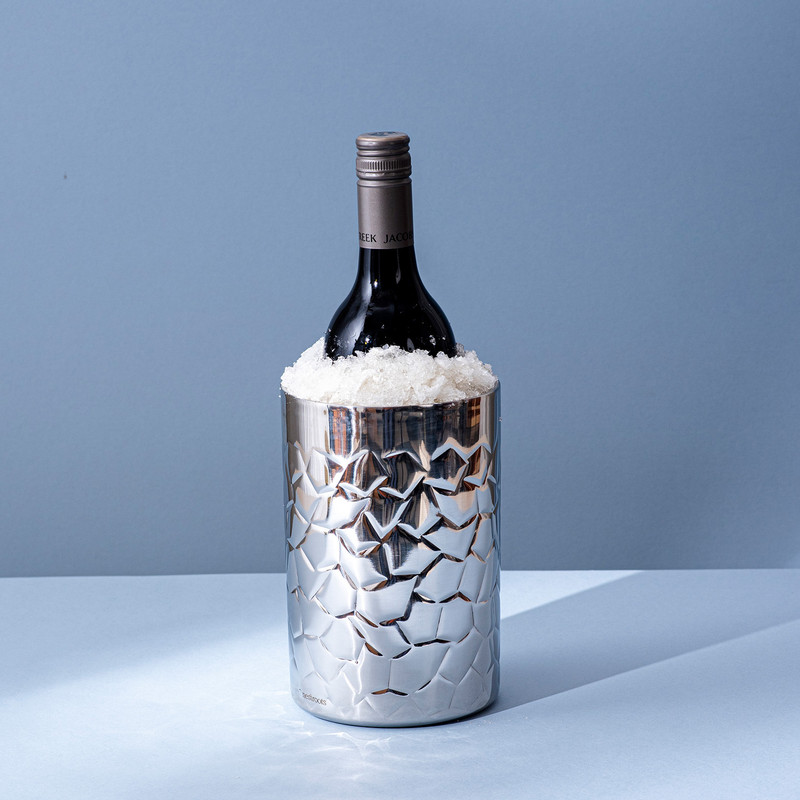 nestroots Stainless Steel Hammered Silver Wine Cooler Bottled Wine Cooler(Silver, 1 Bottles)