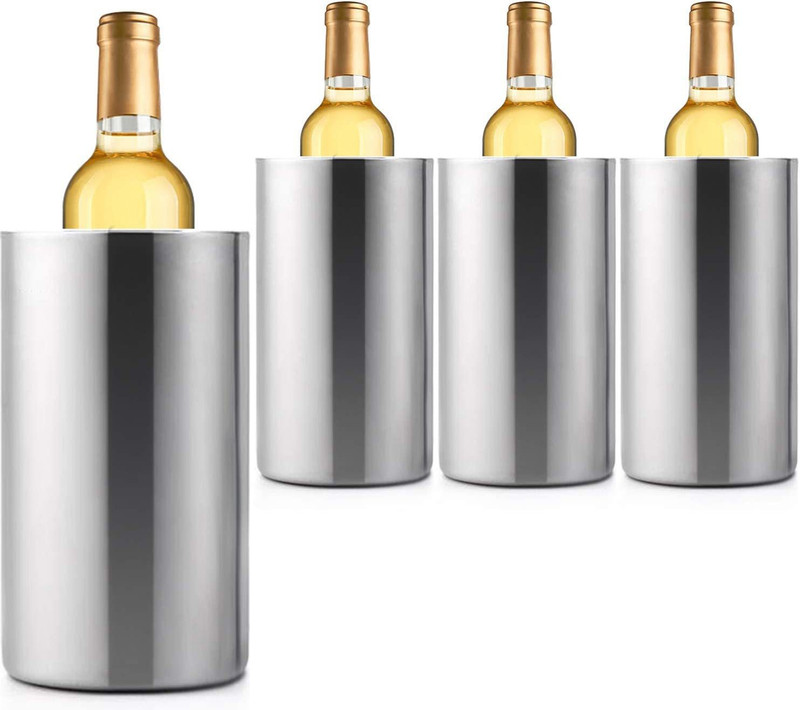 KARFE Stainless Steel Quality Made Designer Wine Cooler (Set of 4) Bottled Wine Cooler(Steel, 3000 Bottles)