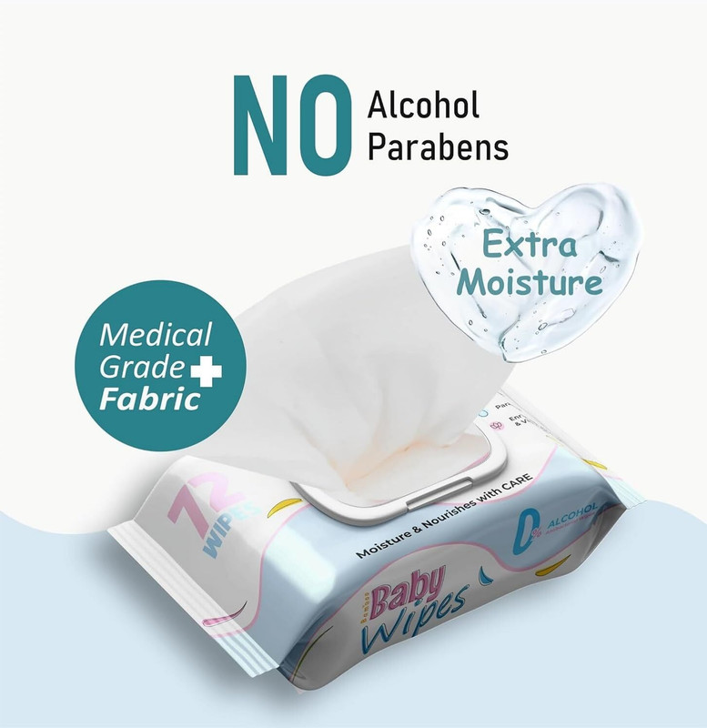 ARJ Soft Baby Wet Wipes with AloeVera And Glycerin, Clinically Tested with Lid Wipe Warmer
