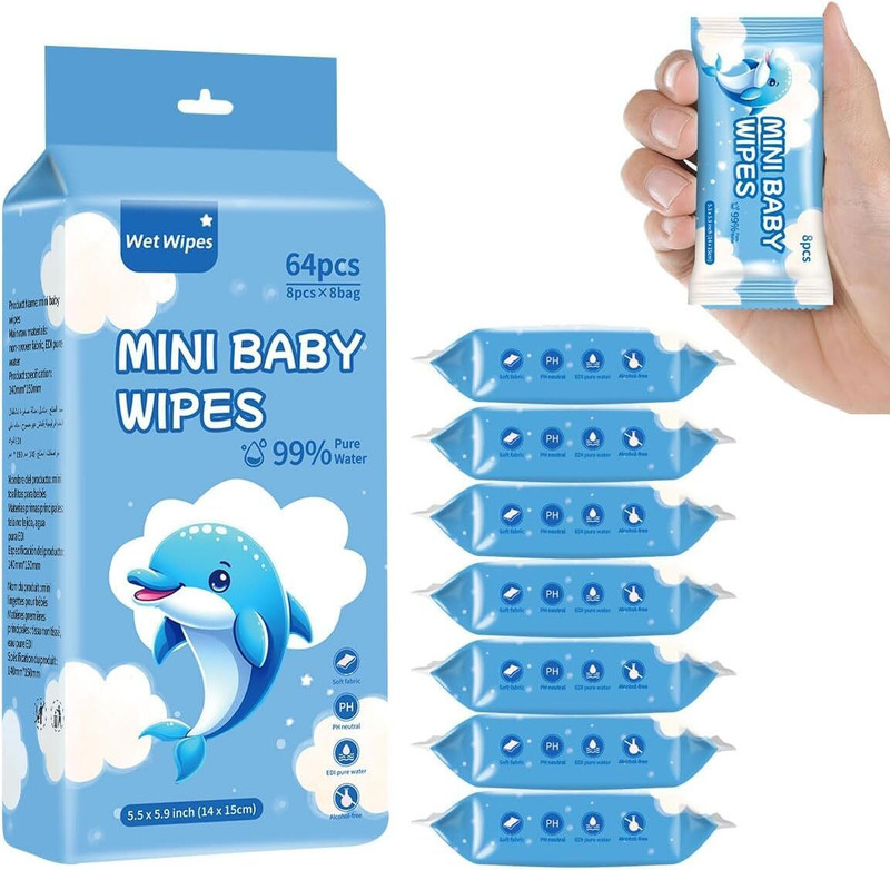VarniZone Mini Baby Wipes – Soft, Gentle, Travel & Pocket Wet Wipes for Hands & Face Wipe Warmer