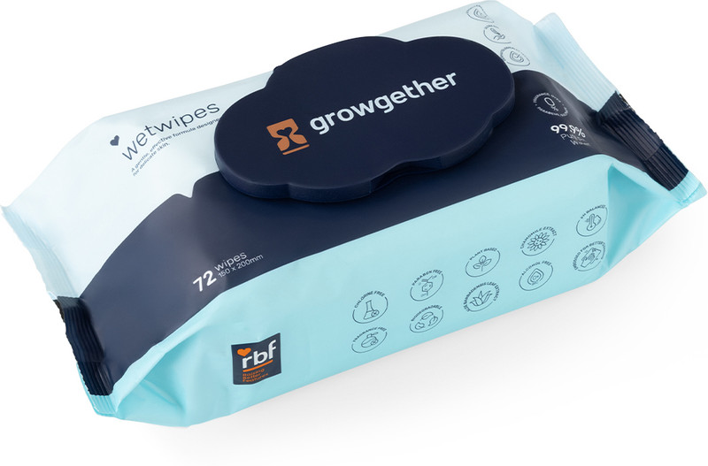 growgether 99.9% Purified Water Baby Wipes With Aloe & Chamomile for Newborns - 72 Wipes(72 Wipes)