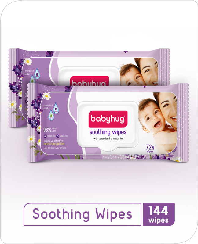 babyhug Soothing Lavender & Chamomile Wipes - 72 (Pack of 2)(144 Wipes)