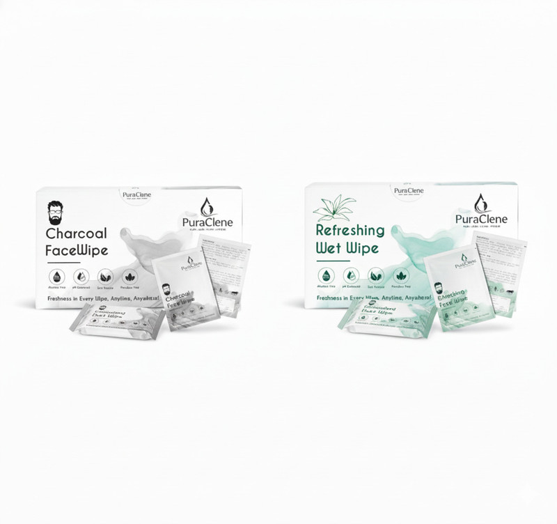 puraclene Deep Cleansing Charcoal & Soothing Jasmine Wet Wipes Combo (Pack of 2)(100 Wipes)