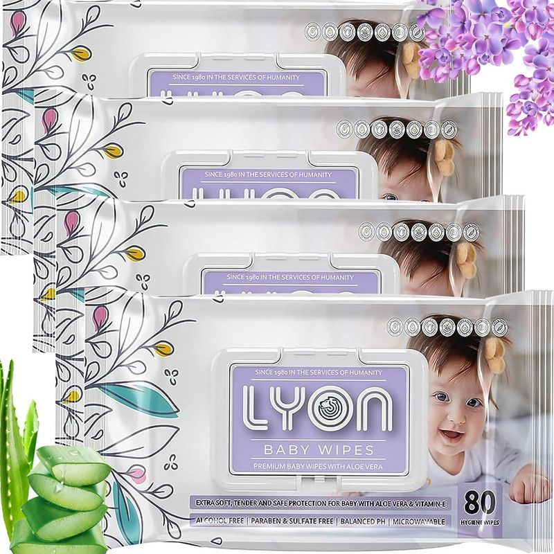 lyon Baby Wipes with lid(4 Wipes)