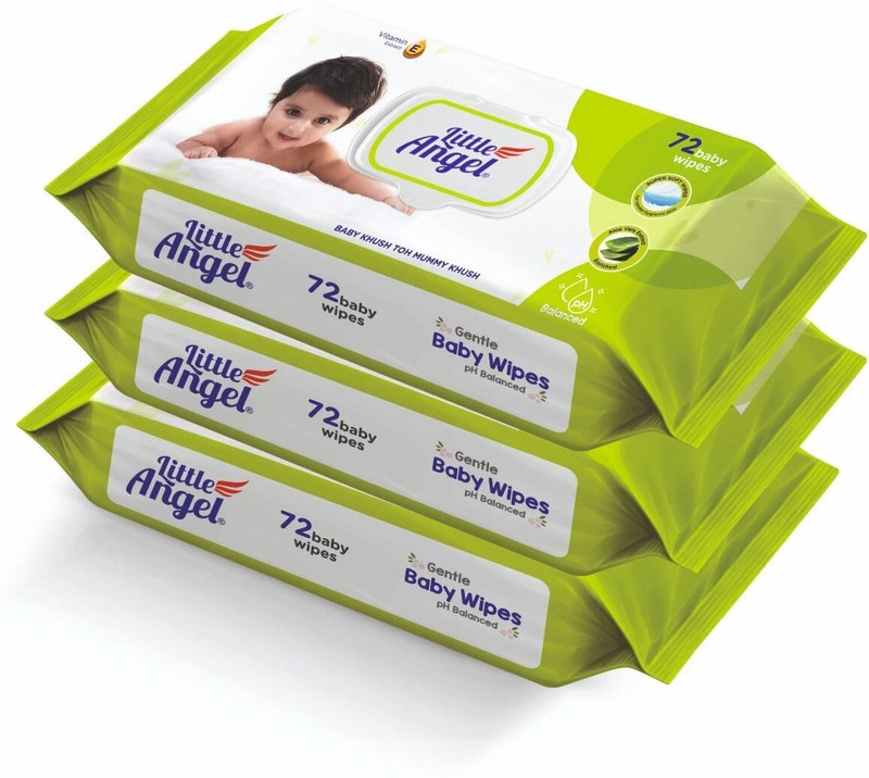Little Angel Super Soft Baby with Aloe Vera Extract, Lid pack(216 Wipes)