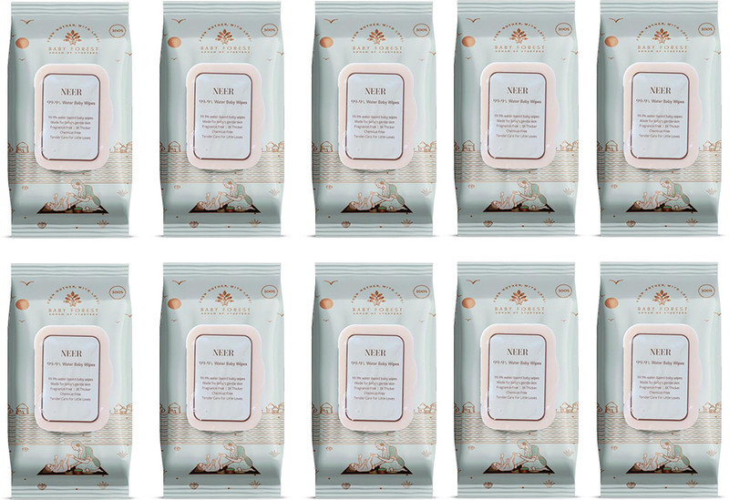 BABY FOREST Neer 99.9% Water Baby Wipes | Ideal for 0 Plus Months | No Added Fragrance(720 Wipes)