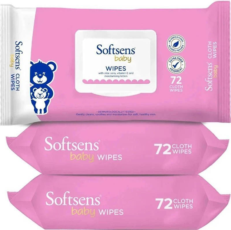 Softsens Baby Wipes With Aloe Vera & Moisturising Lotion(216 Wipes)