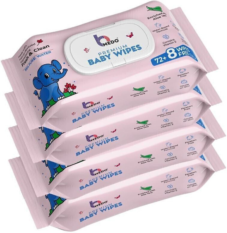 Bmedo Premium Baby Wipes with Aloe Vera, Water Based Paraben Free and Vitamin E(320 Wipes)