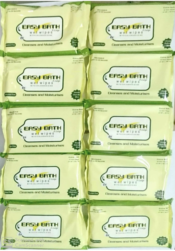 Ashni Easybath Wet Wipes Towel For Cleaning size32cm x 32cm 10pckts total 100pcs(10 Wipes)