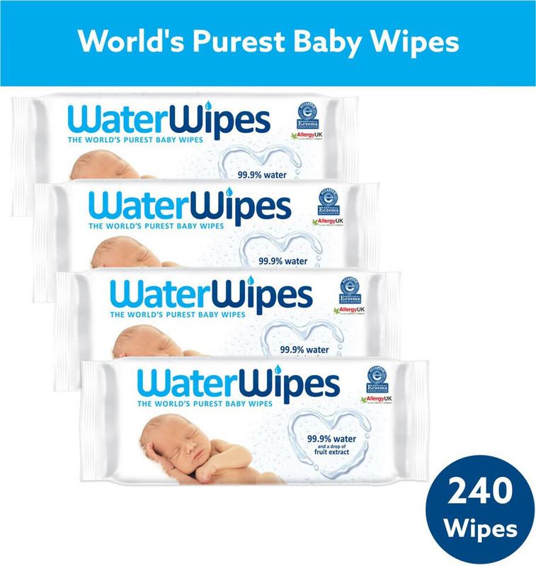 WaterWipes World's purest baby wipes,99.9% water,Pack of 60x4(240 Wipes)