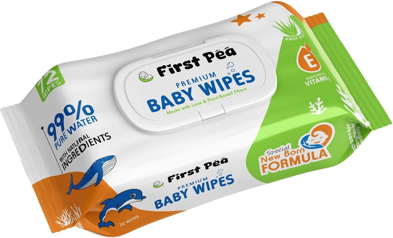 firstpea Baby wipes with Aloe Vera and Vitamin-E(72 Wipes)