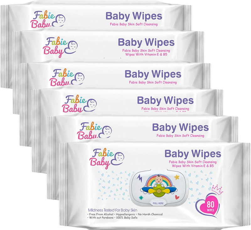 Fabie Baby Skin Soft Cleansing Wipes With Vitamin E(480 Wipes)