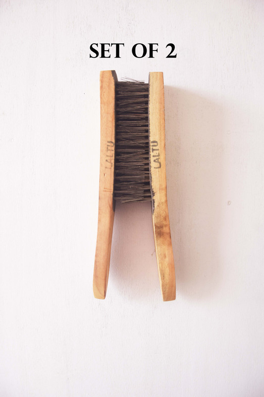 MILANJU Iron Wire Brush With Wooden Handle, Rust, Moss Cleaner Strip Brush Handle Scratch Brush(Pack of 2)