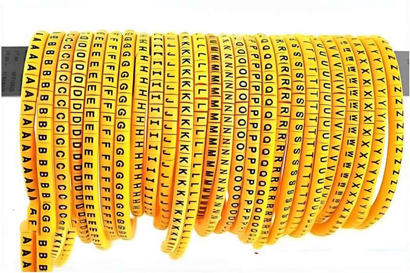TAAPSEE Cable Marker Letter A-Z Wire Spiral Wrapping PVC Ferrule (6mm² A to Z) Plastic Flexible Straps Cable Tie(Yellow Pack of 2600)