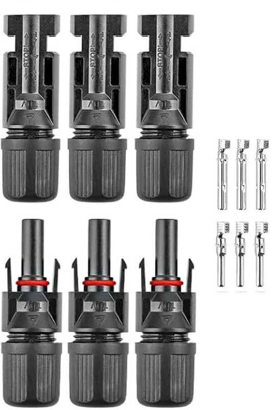 NPSPL MC4 Solar Connecter 3 Pair Male/Female Wire Connector(Black, Pack of 3)