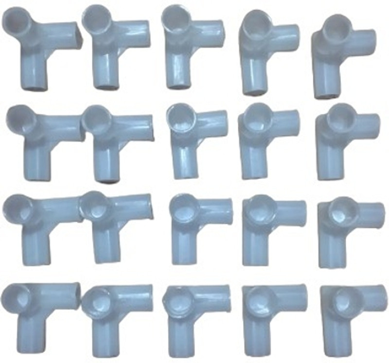 CHAAK 4 Pole Plastic Connector for Shoe Cabinet Rack Wardrobe (White Pack of 20) Hose Connector