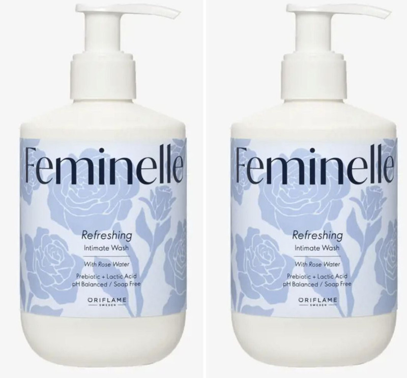 Oriflame Sweden Feminelle Refreshing Intimate Wash with Rose Water PACK OF 2X 300 ML Intimate Wash(600 ml)