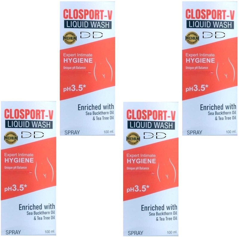 FLORENTHA CLOSPO-V LIQUID INTIMATE HYGIENE WASH FOR BALANCE PH PACK OF 4 Intimate Spray(400 ml)