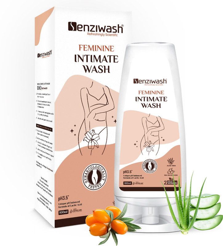 senziwash Vaginal wash/feminine intimate wash, vaginal hygiene for women, Experts in Intimate Hygiene, pH Balanced Scientific Intimate care with Natural ingredients, Enriched with Aloe and Sea Buckthorn, Prevents infection, dryness, and itching. Intimate Wash(100 ml, Pack of 1)