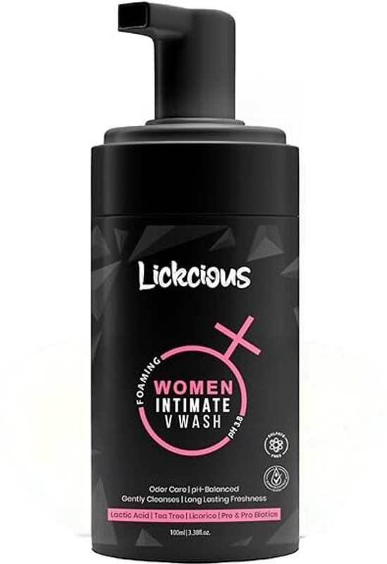Lickcious Foaming Intimate Wash for Women with Lactic Acid & Prebiotics | pH Balanced Intimate Foam(100 ml, Pack of 1)