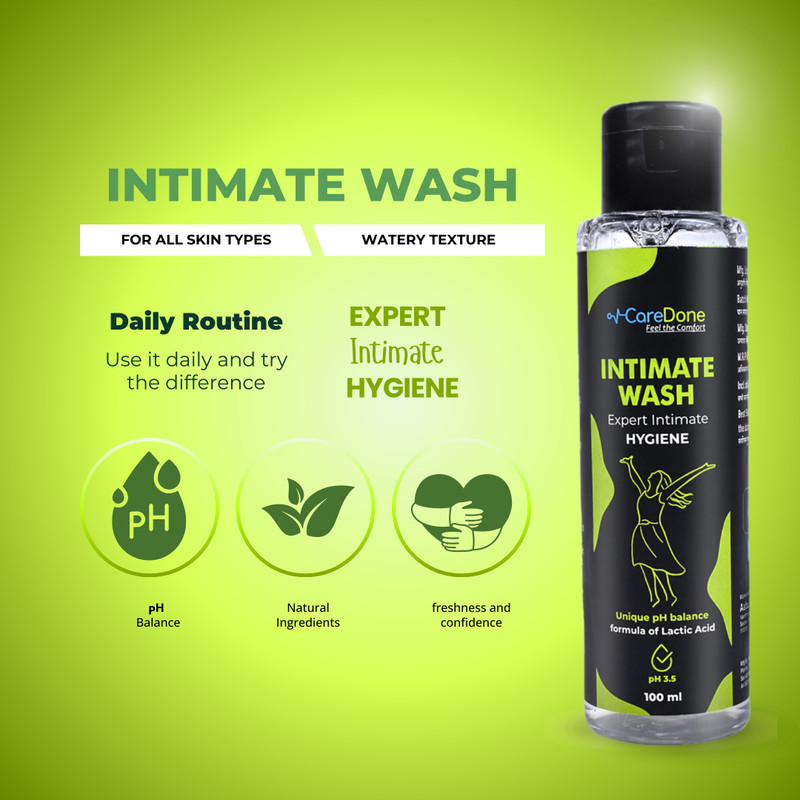 CareDone All Natural Intimate & Vaginal Wash for Women with Tea Tree Oil & Neem Extract Intimate Wash(100 ml, Pack of 1)