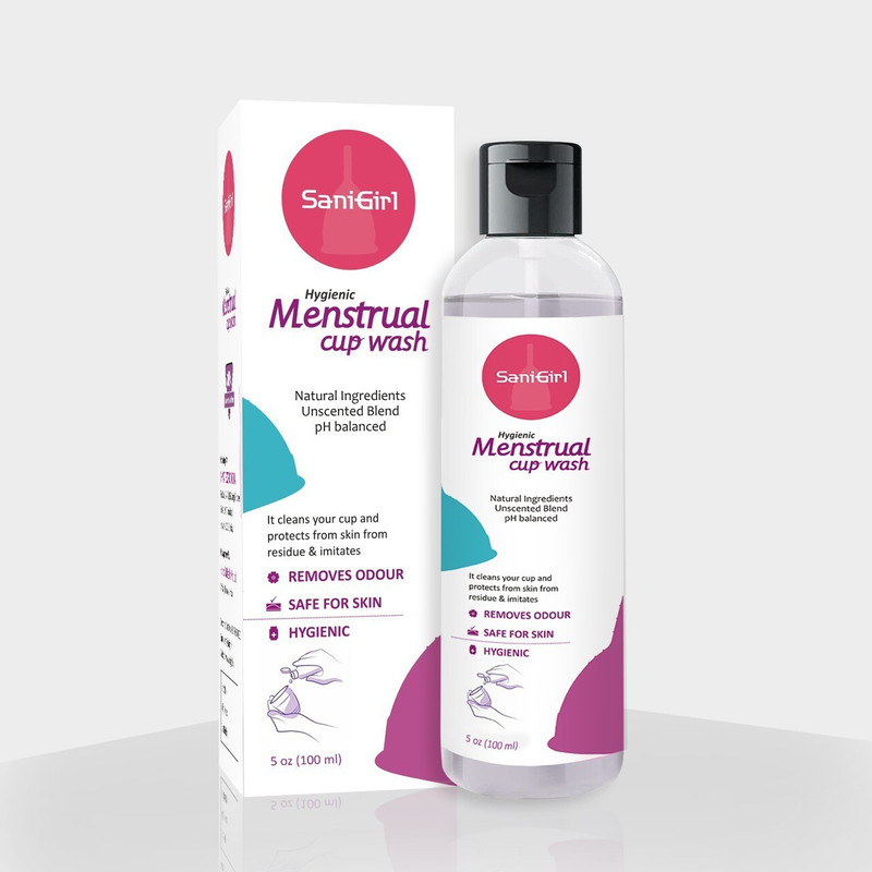 SaniGirl Menstrual Cup Wash - 100 ml with Floral Fragrance to Wash your Period Cup in a Hygienic Way-Prevents infections, blood stains, stickiness Intimate Wash(100 ml, Pack of 1)