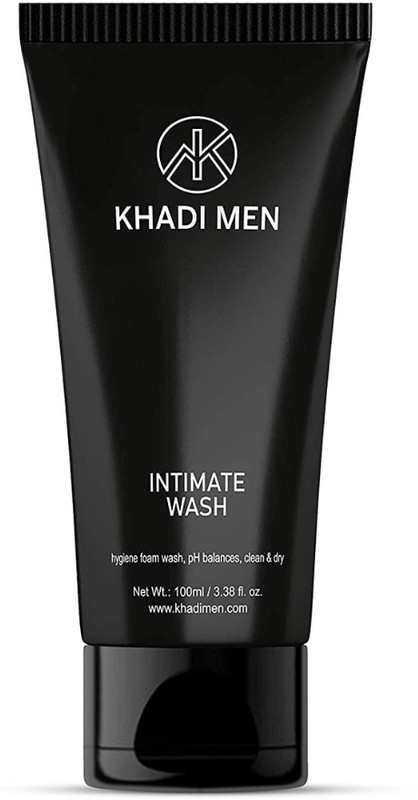 Khadi Men Intimate wash Hygiene foam wash, pH balances, clean & dry Intimate Gel(100 ml, Pack of 1)