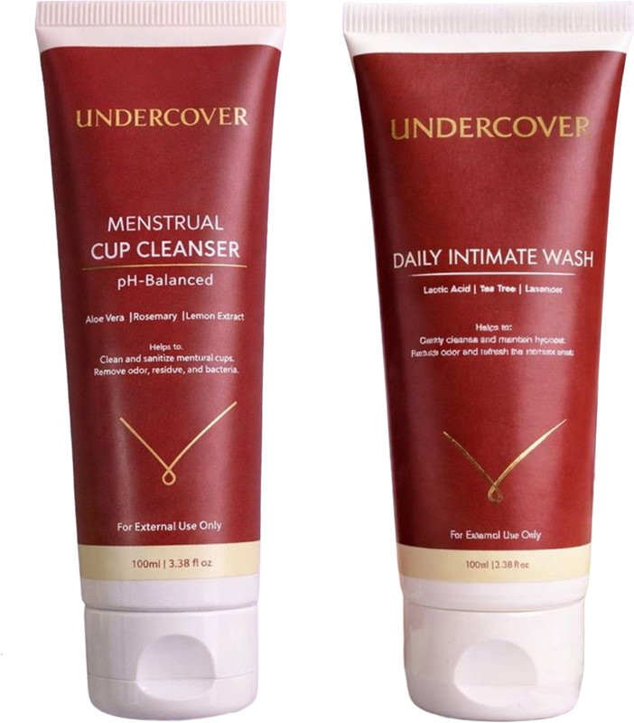 Undercover Pack of 2 - Menstrual Cup Cleanser and Daily Intimate Wash (100 ML, 100 ML) Intimate Wash(100 ml, Pack of 2)
