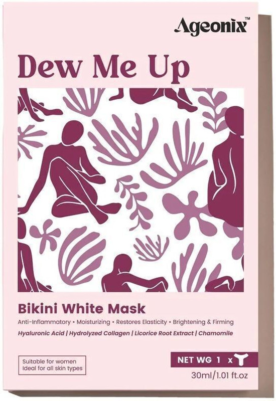 AGEONIX Dew Me Up Bikini White Mask Intimate Wipes(1 Sheets)