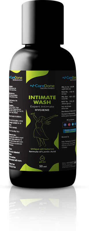 CareDone Intimate Wash: Gentle Cleansing, pH Balanced, Natural Ingredients. Intimate Wash(50 ml, Pack of 1)
