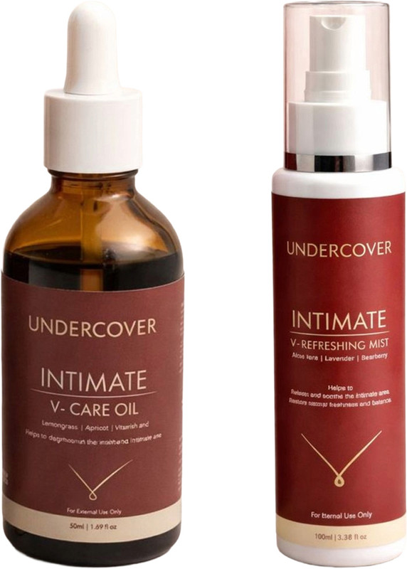 Undercover Pack of 2 - Intimate V-Care Oil and Intimate V-Refreshing Mist (50ML + 100ML) Intimate Moisturizer(100 ml, Pack of 2)