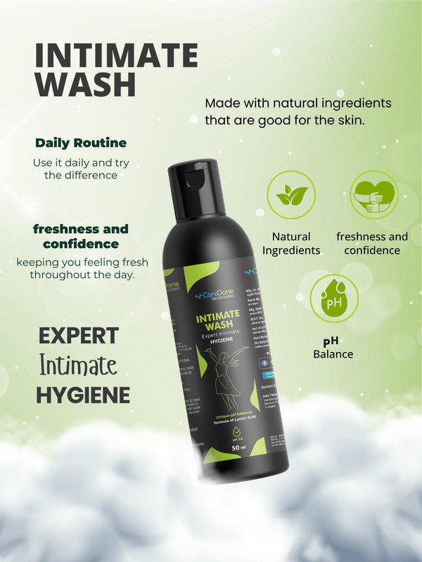 CareDone Intimate Wash: Daily Comfort, Odor Control, Gentle Formula. Intimate Wash(50 ml, Pack of 1)