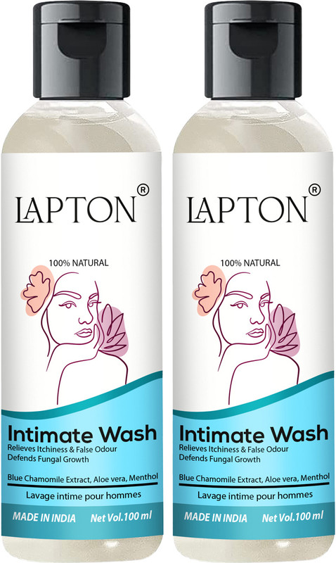 LAPTON Intimate Wash combo 100ML+ 100ML Natural All in One Balance PH, No side effects Intimate Wash(200 ml, Pack of 2)