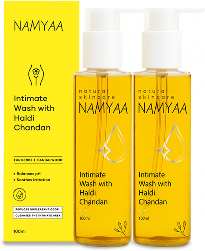 Namyaa Haldi Chandan Intimate Hygiene Wash Packof2|Goodness of Haldi|AntiBacterial Wash Intimate Wash(200 ml, Pack of 2)