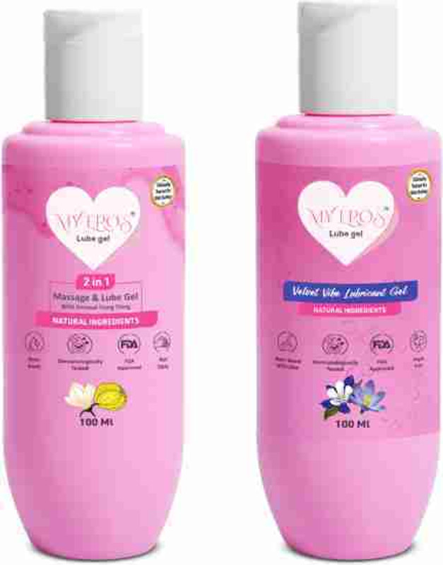 MY EROS Velvet Vibe Lubricant and 2in1 Massage & Lube Gel | For Men & Women Lubricant(200 ml)