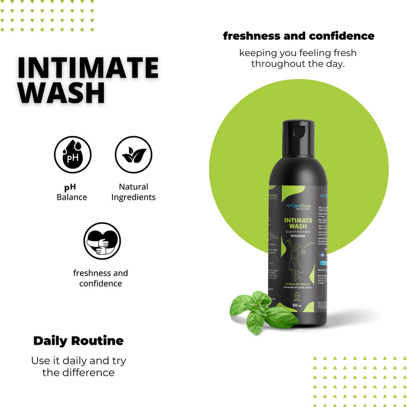 CareDone Intimate Wash: Ultimate Care for Feminine Hygiene, pH Balanced, Gentle Cleanser Intimate Wash(50 ml, Pack of 1)